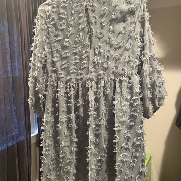 Zara textured weave light blue dress size medium - Picture 4 of 4